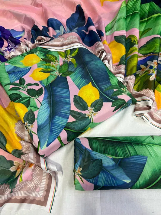 DIGITAL PRINTED SWISS 3 PCS UNSTITCHED SUITS FOR WOMEN