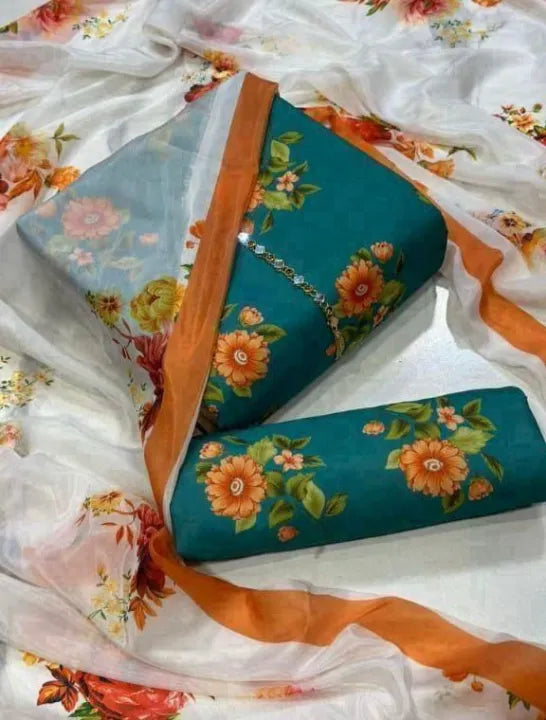 3 Pcs Swiss Lawn Unstitched Printed Suit