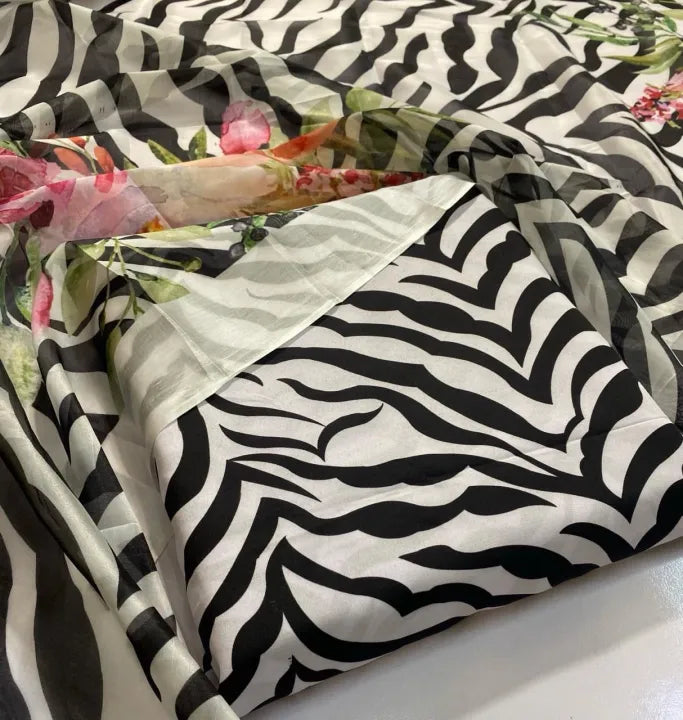 Black 3 piece Suit Digital Printed For girls