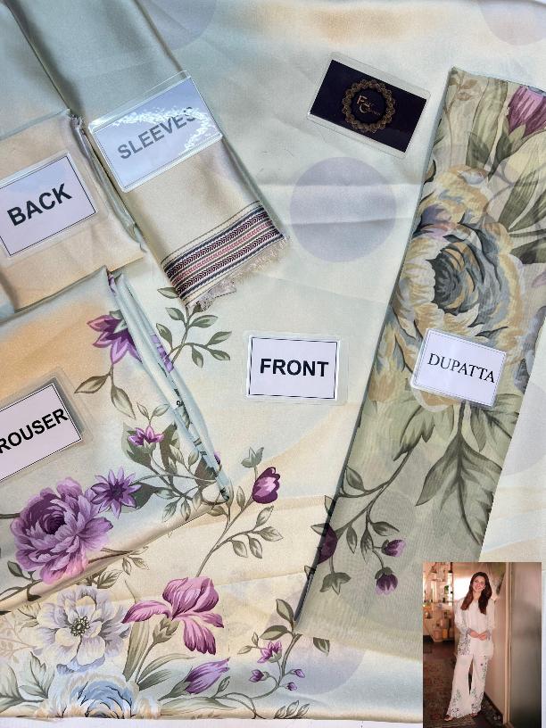 3-PC Digital Print Silk Suit With Silk Digital Print Dupatta FC-37