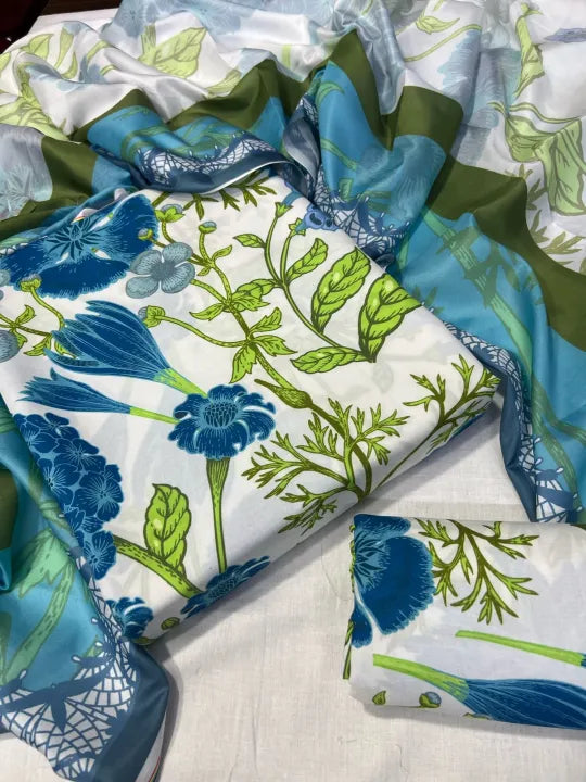 DIGITAL PRINTED SWISS 3 PCS UNSTITCHED SUITS FOR WOMEN