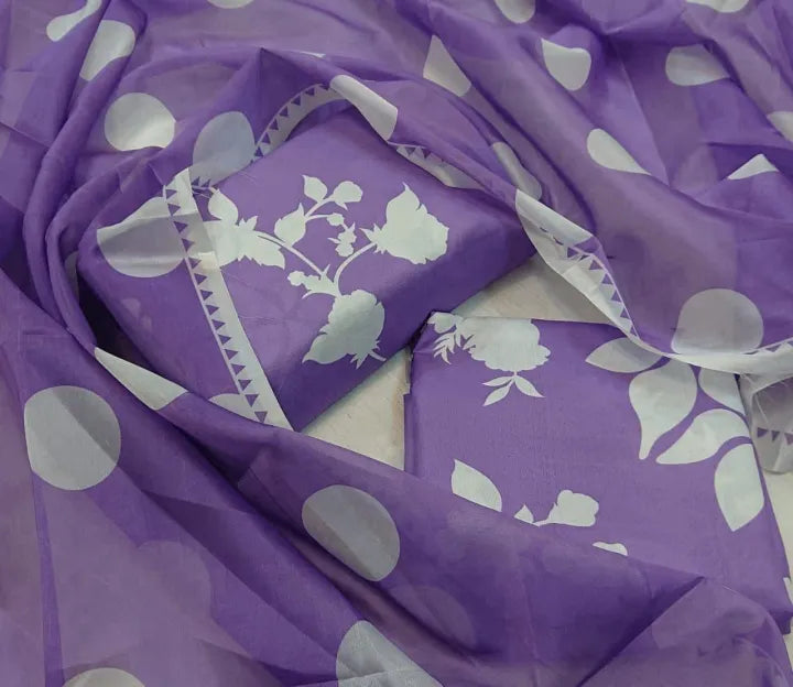 3 Pcs Swiss Lawn Unstitched Printed Suit