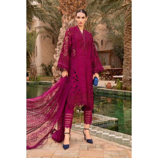 3-Pc Cotton chickenkaari with Organza Dupatta FC-34