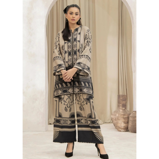 3-PC Digital Print Silk Suit With Silk Digital Print Dupatta FC-43