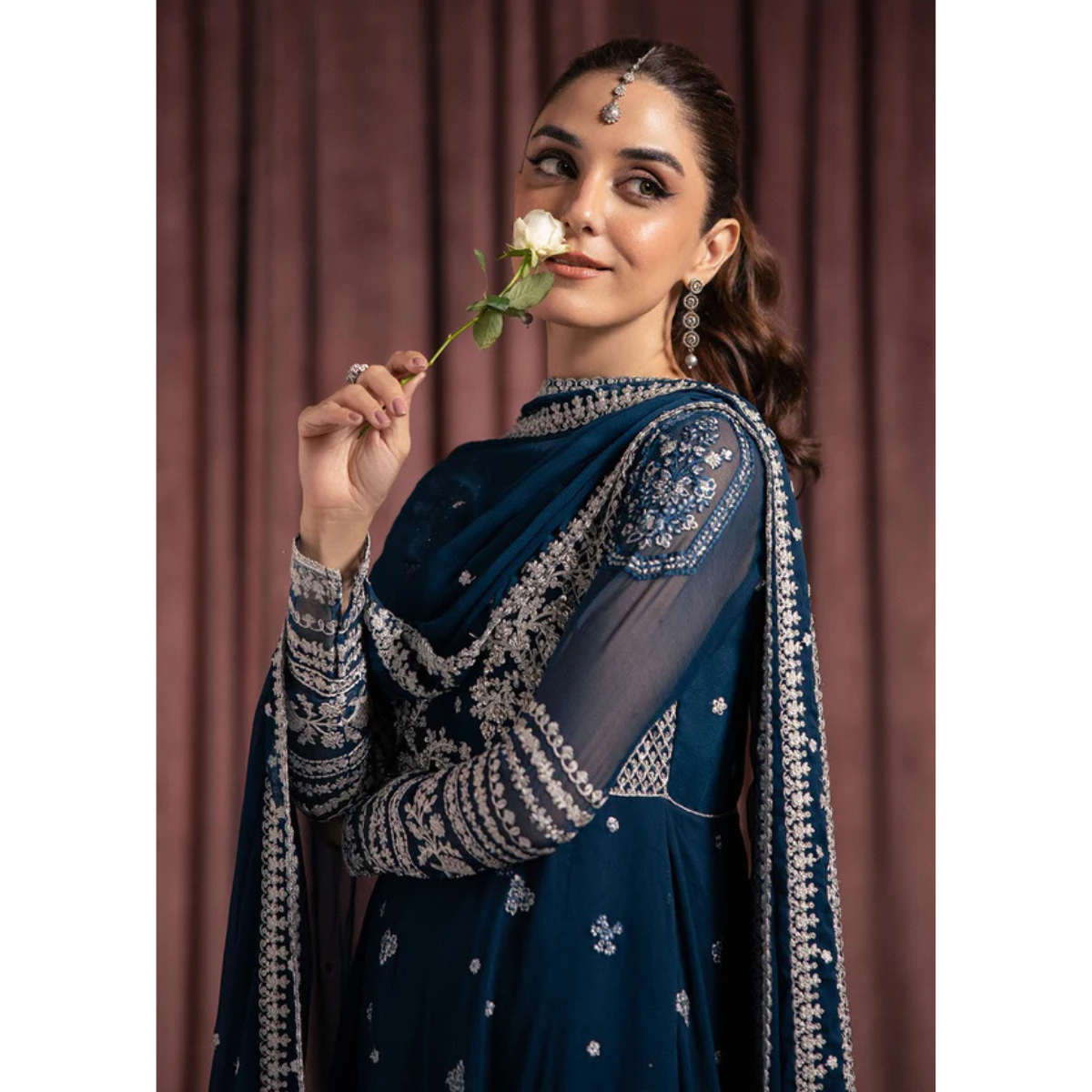 3-PC Chiffon Suit with Silk trouser FC-32