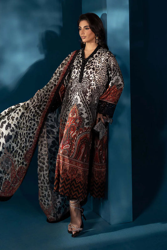 3-pc cotton suit with silk digital print dupatta FC-58