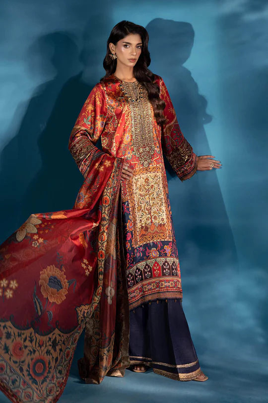 3-PC Silk suit with silk digital print dupatta FC-62