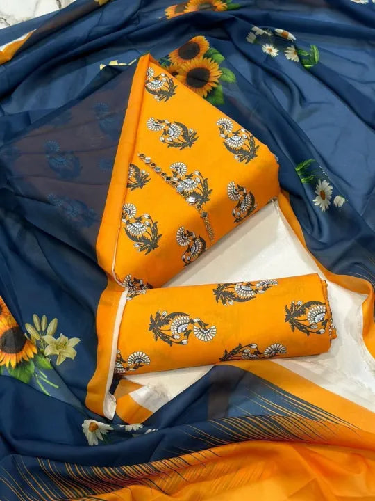 DIGITAL PRINTED SWISS 3 PCS UNSTITCHED SUITS FOR WOMEN