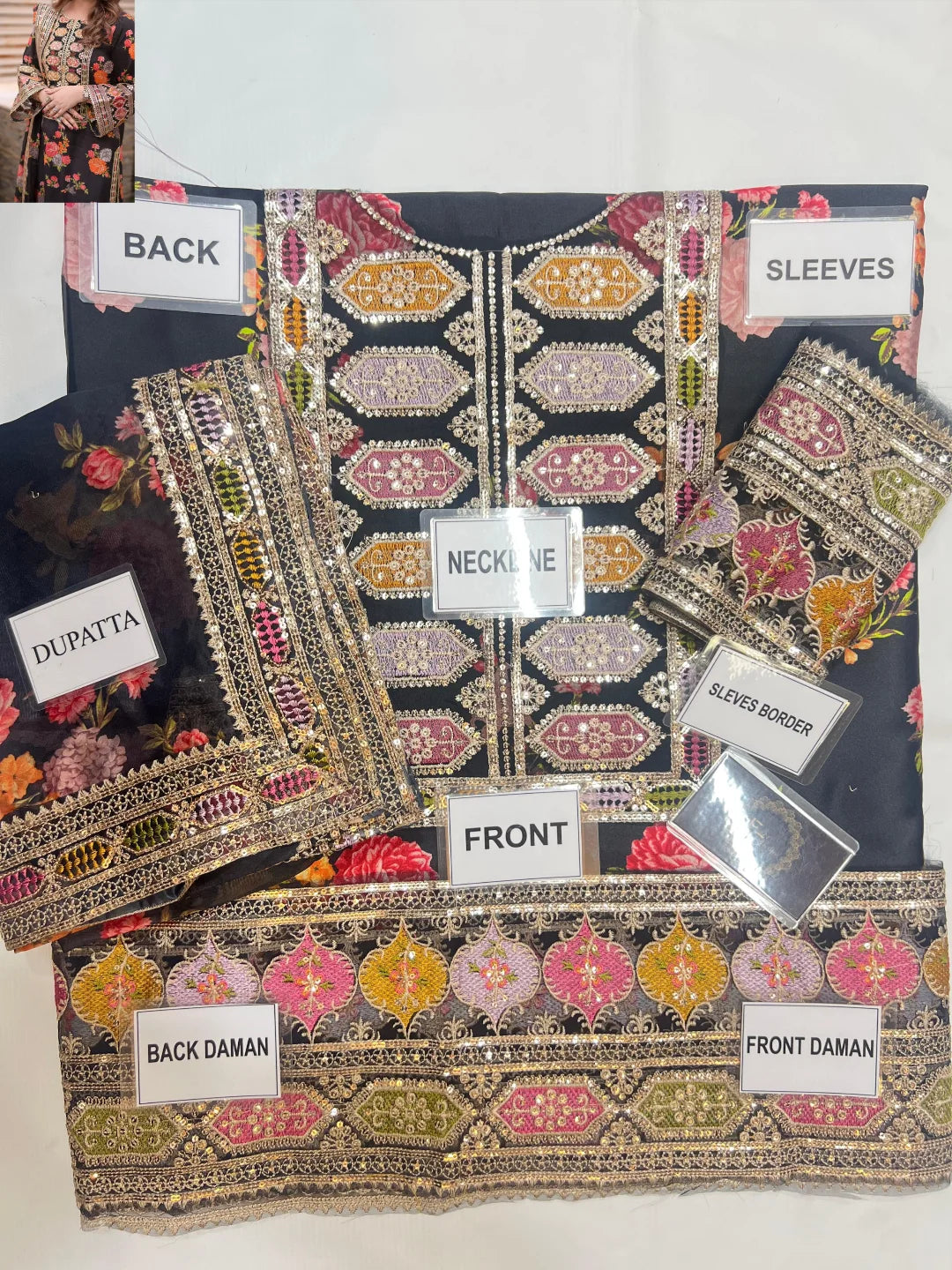 3-PC Digital Print Silk Suit With Silk Digital Print Dupatta FC-42