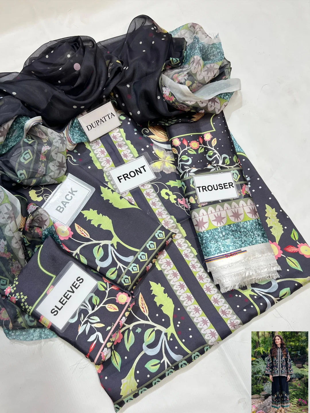 3-PC Digital Print Silk Suit With Silk Digital Print Dupatta FC-44