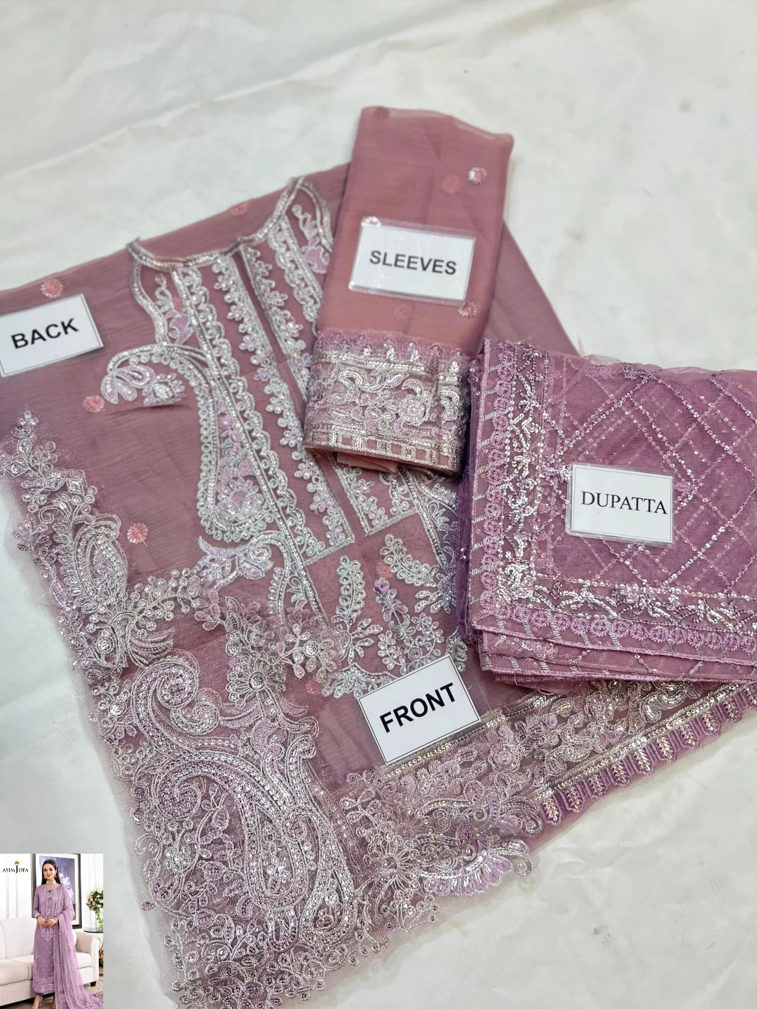 3-PC Chiffon Suit With Malai Trouser FC-53
