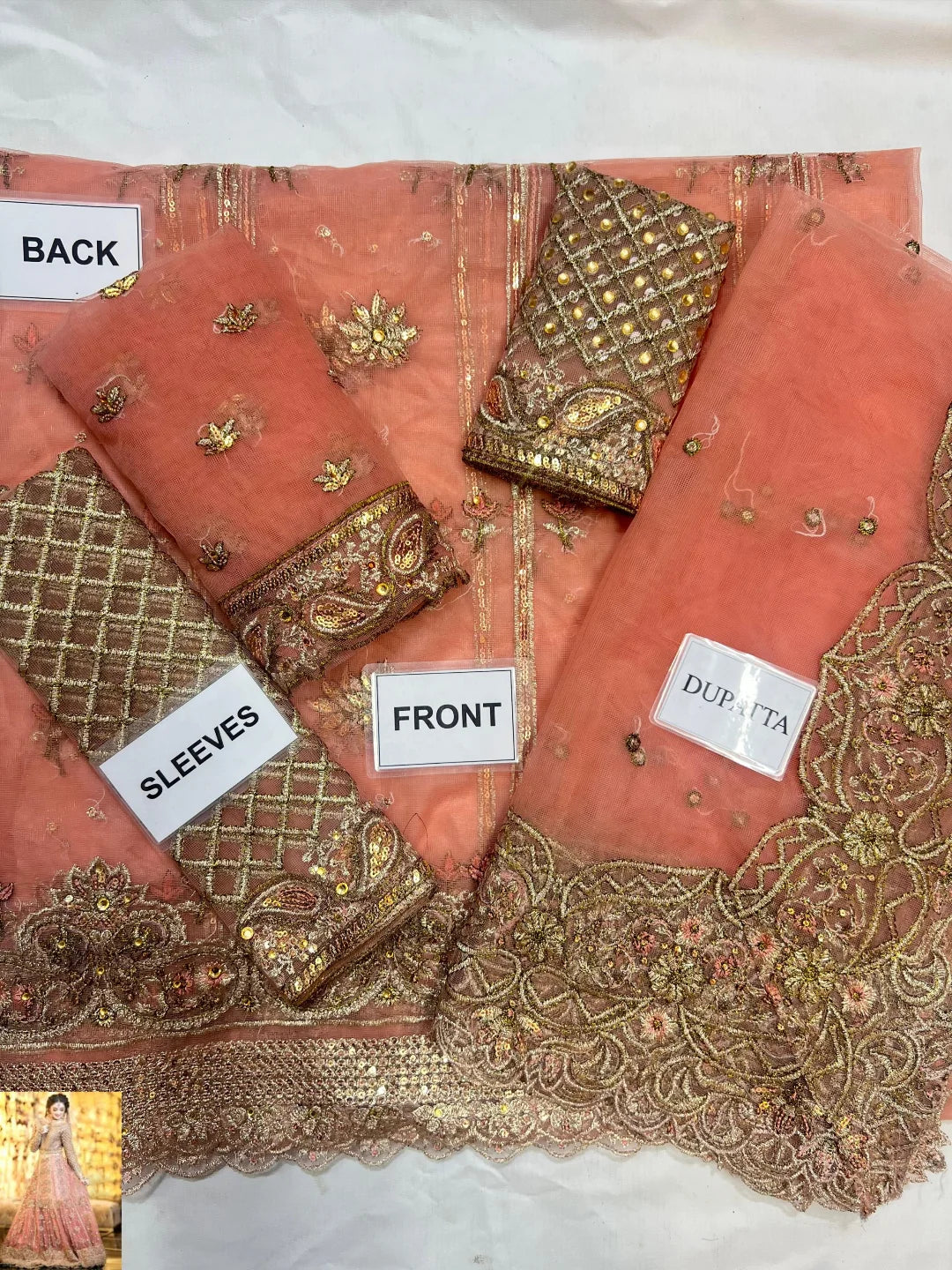 3-PC Net Maxi With Malai Trouser  FC-52