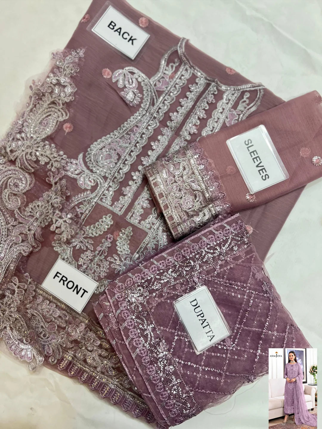 3-PC Chiffon Suit With Malai Trouser FC-53