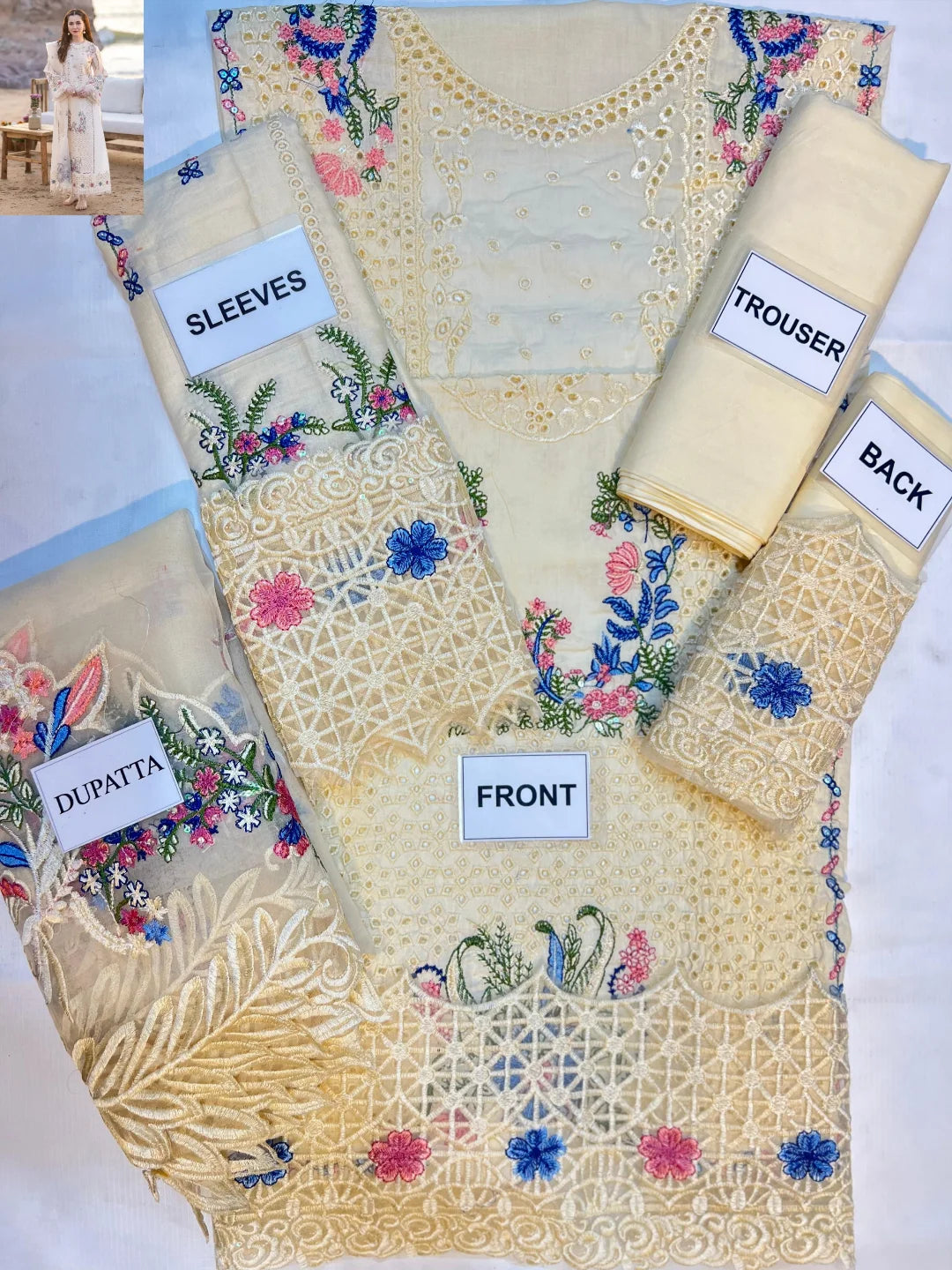 3-PC Cotton Chicknkaari suit FC-59