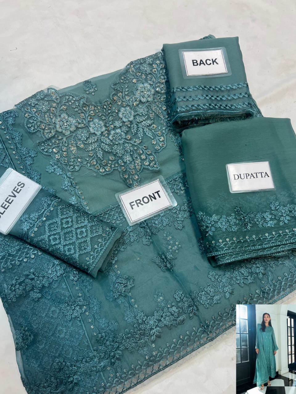 3-PC Chiffon suit wth malai trouser FC-63