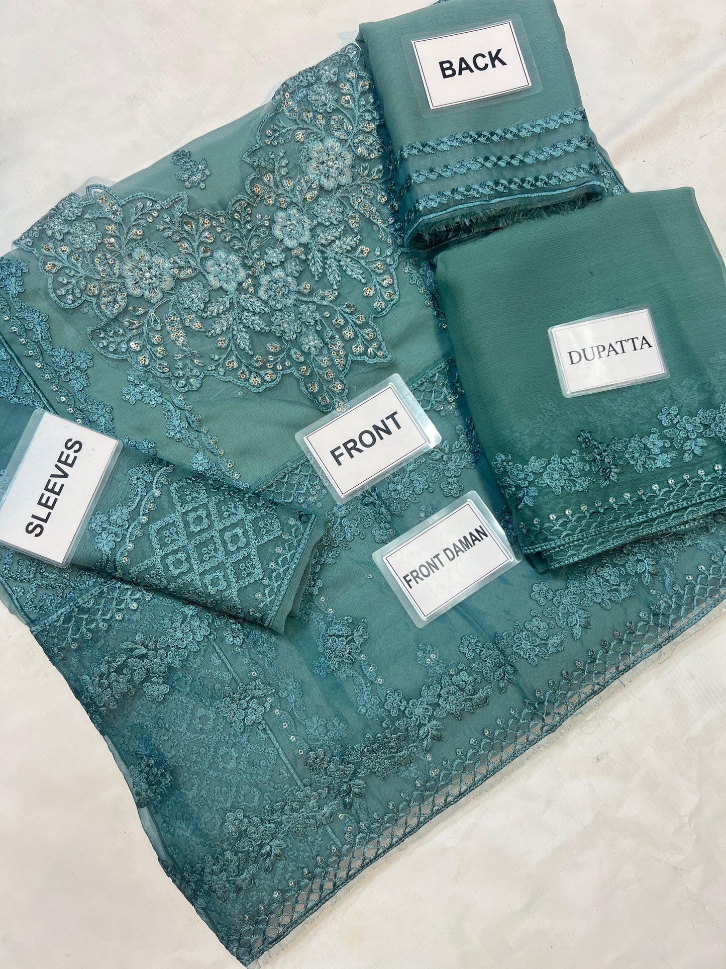 3-PC Chiffon suit wth malai trouser FC-63