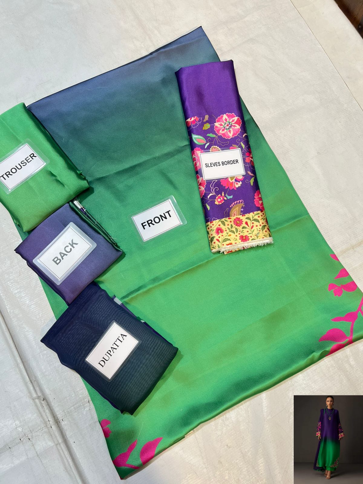 3-PC Digital Print Silk Suit With Silk Digital Print Dupatta FC-27