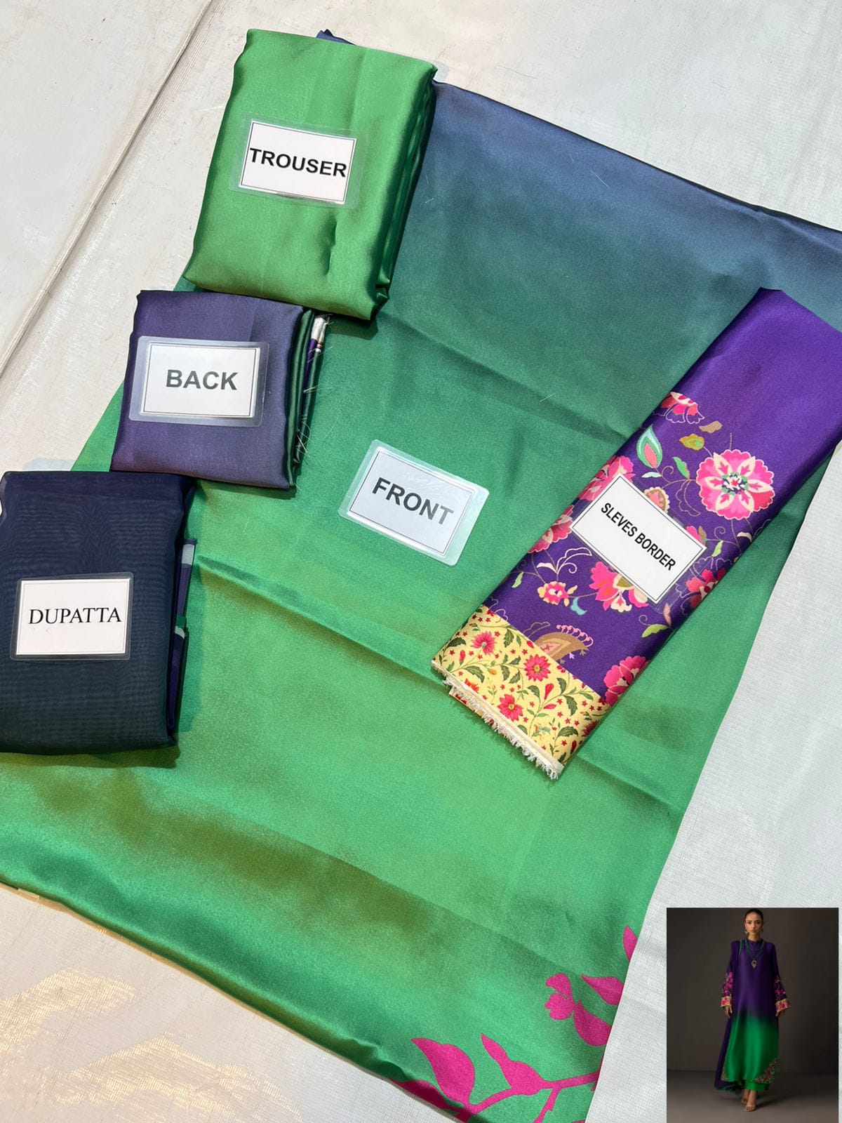 3-PC Digital Print Silk Suit With Silk Digital Print Dupatta FC-27