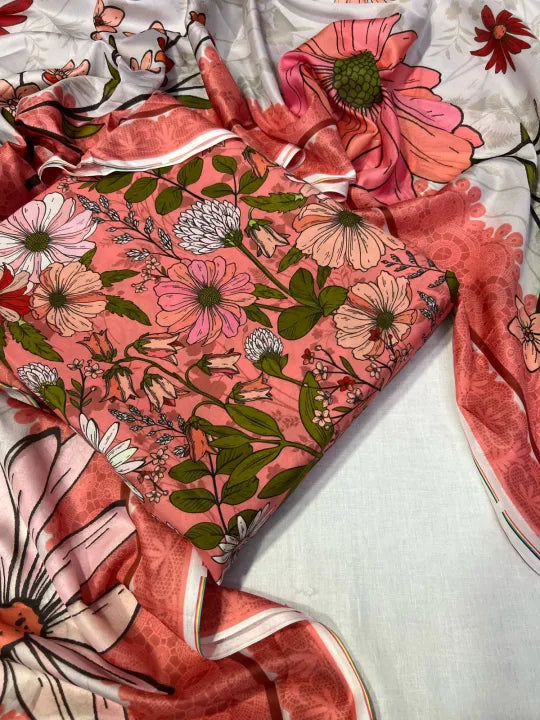 DIGITAL PRINTED SWISS 3 PCS UNSTITCHED SUITS FOR WOMEN