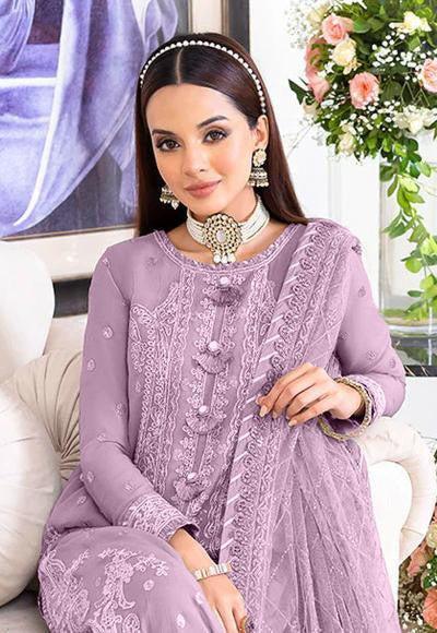 3-PC Chiffon Suit With Malai Trouser FC-53