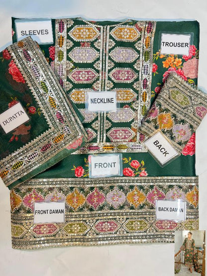 3-PC Digital Print Silk Suit With Silk Digital Print Dupatta FC-30