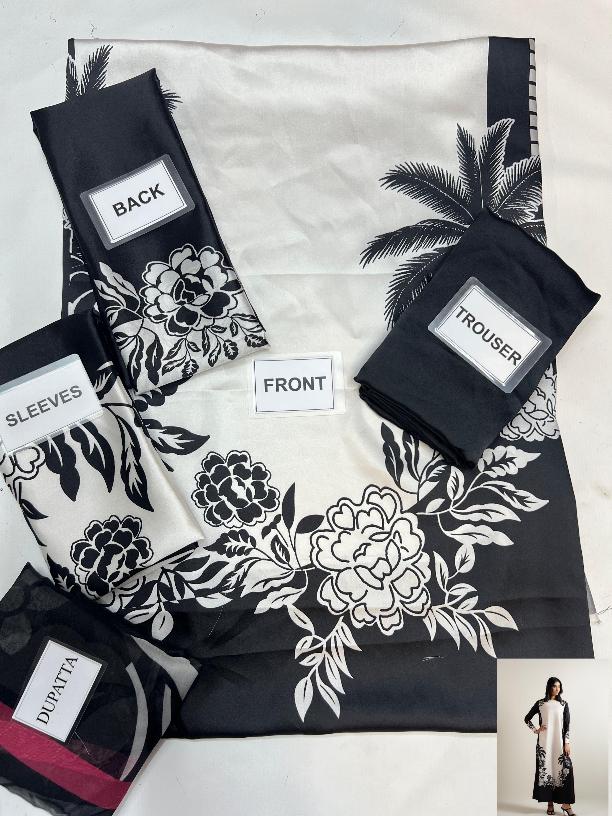 3-PC Digital Print Silk Suit With Silk Digital Print Dupatta FC-38