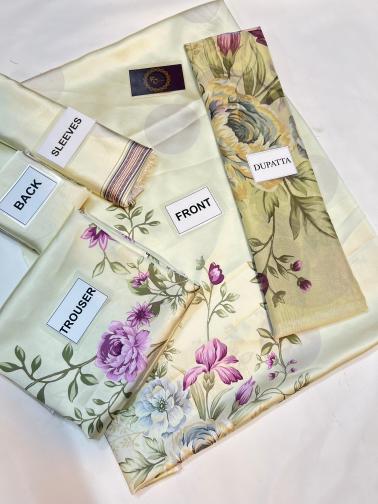 3-PC Digital Print Silk Suit With Silk Digital Print Dupatta FC-37