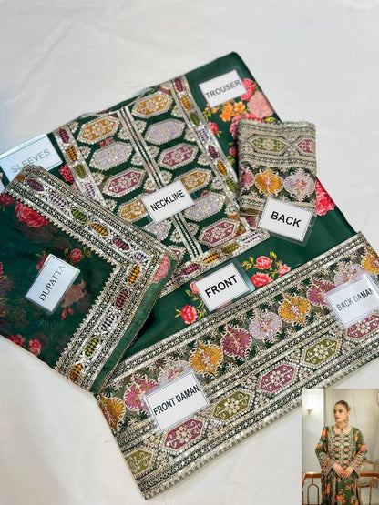 3-PC Digital Print Silk Suit With Silk Digital Print Dupatta FC-30