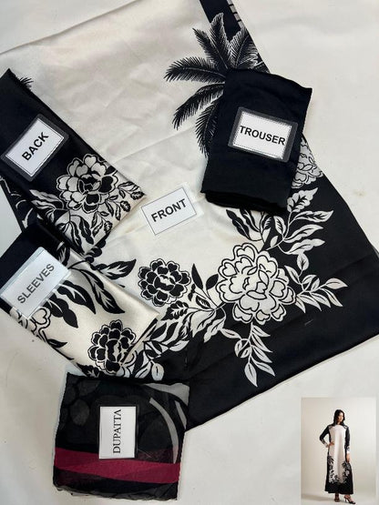 3-PC Digital Print Silk Suit With Silk Digital Print Dupatta FC-38