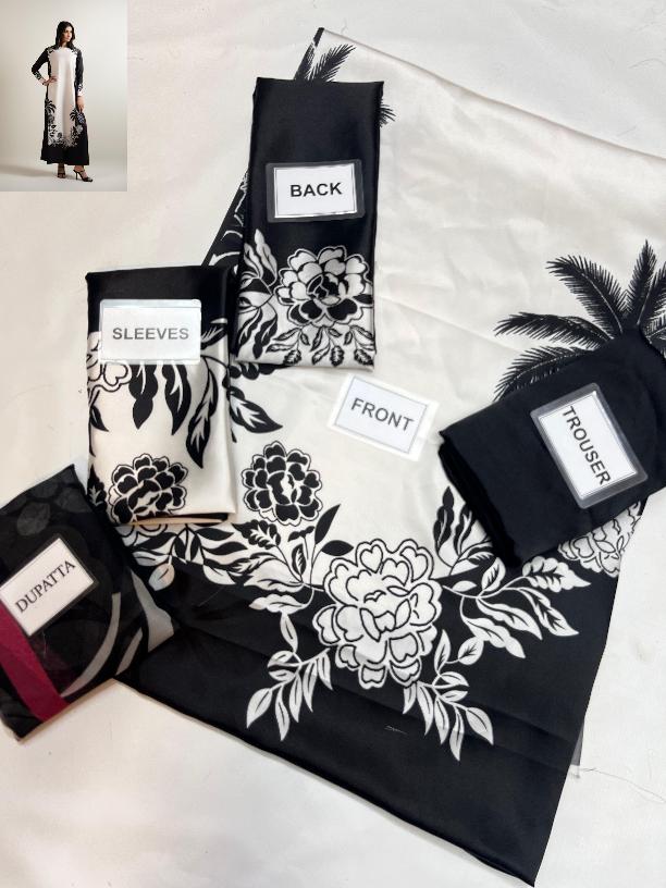 3-PC Digital Print Silk Suit With Silk Digital Print Dupatta FC-38