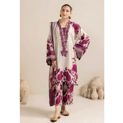 3-PC Digital Print Silk Suit With Silk Digital Print Dupatta FC-41