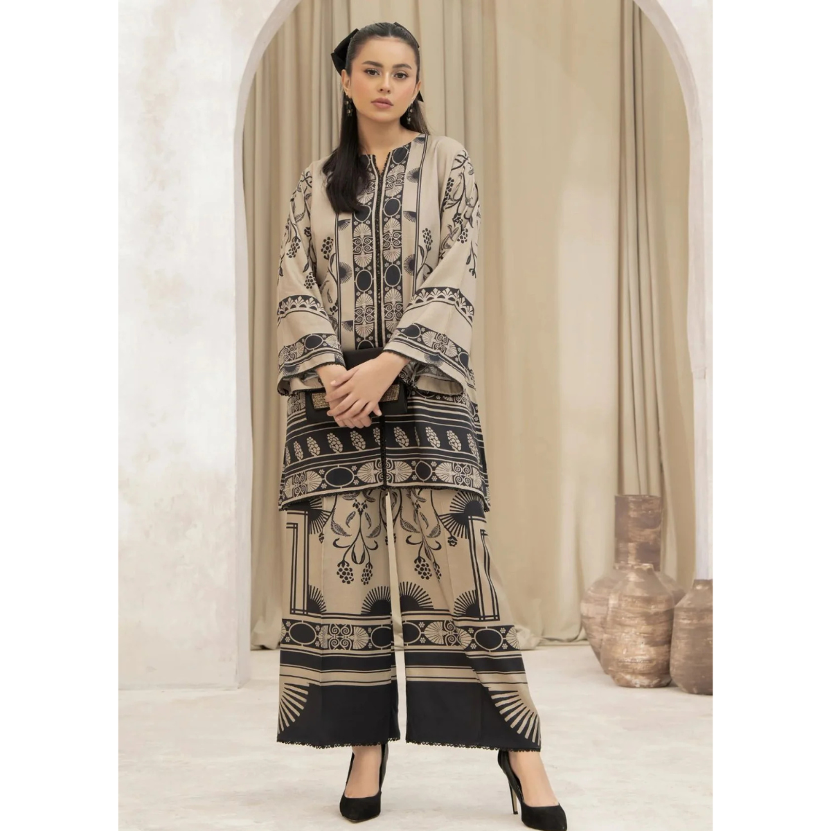 3-PC Digital Print Silk Suit With Silk Digital Print Dupatta FC-43