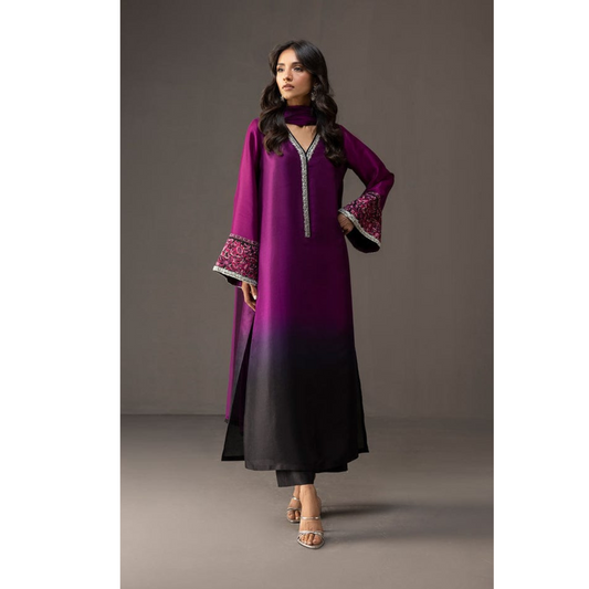 3-PC Digital Print Silk Suit With Silk Digital Print Dupatta FC-28