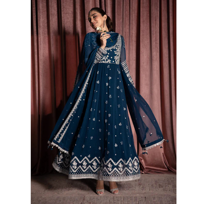 3-PC Chiffon Suit with Silk trouser FC-32