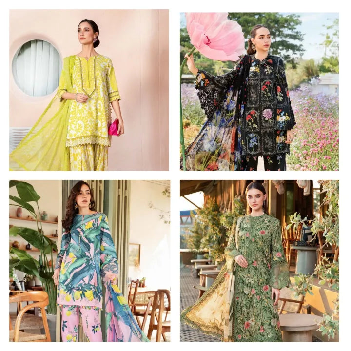 DIGITAL PRINTED SWISS 3 PCS UNSTITCHED SUITS FOR WOMEN