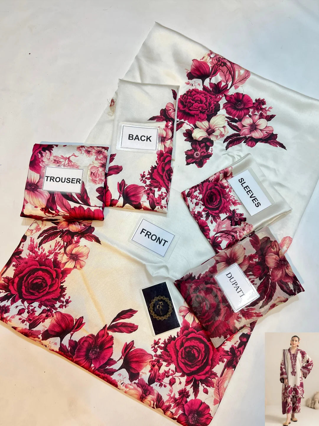 3-PC Digital Print Silk Suit With Silk Digital Print Dupatta FC-41