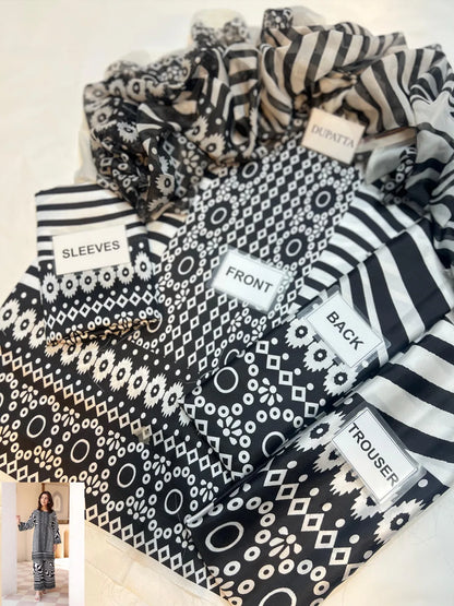 3-PC Digital Print Silk Suit With Silk Digital Print Dupatta FC-40