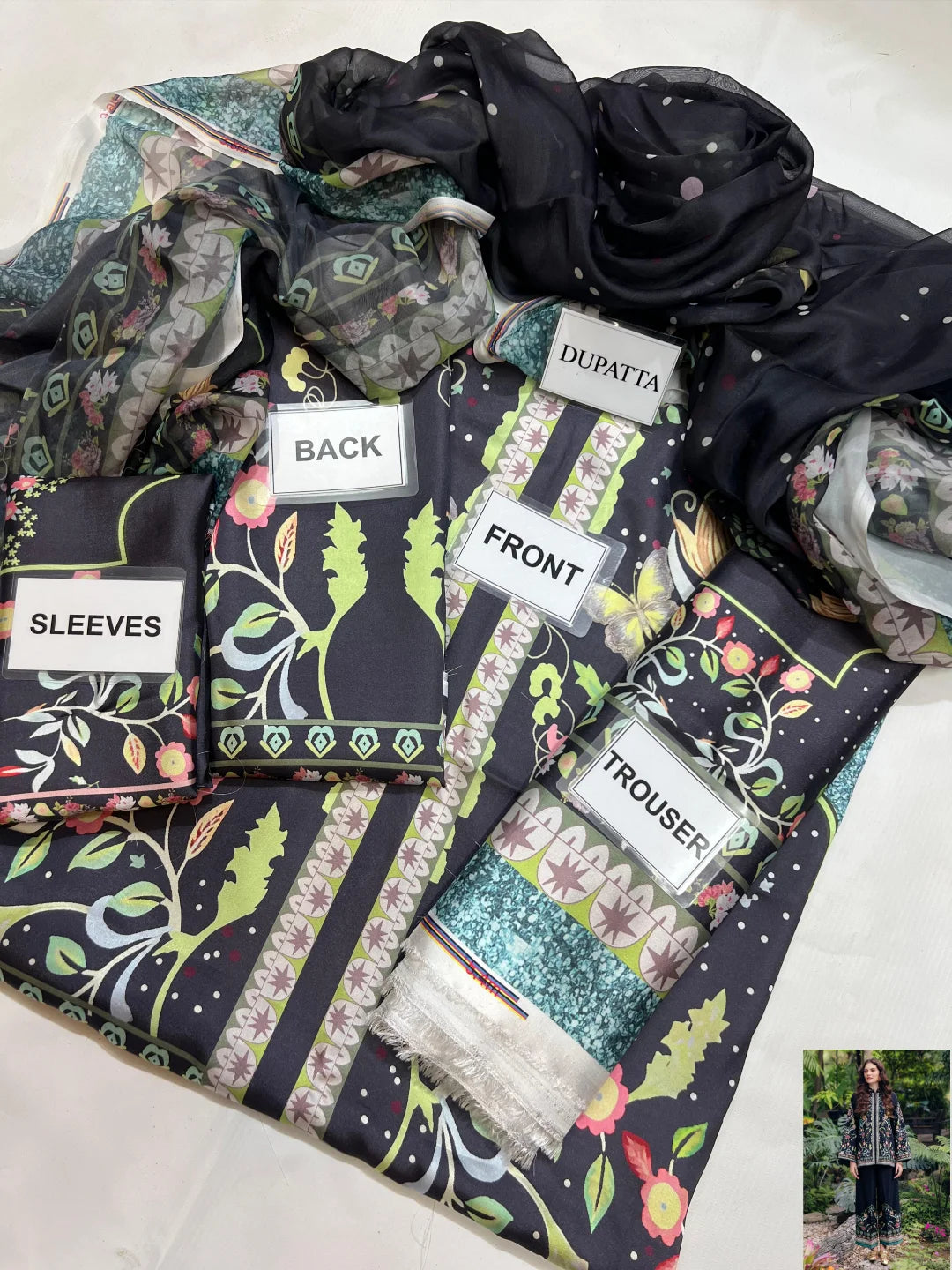 3-PC Digital Print Silk Suit With Silk Digital Print Dupatta FC-44