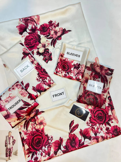 3-PC Digital Print Silk Suit With Silk Digital Print Dupatta FC-41