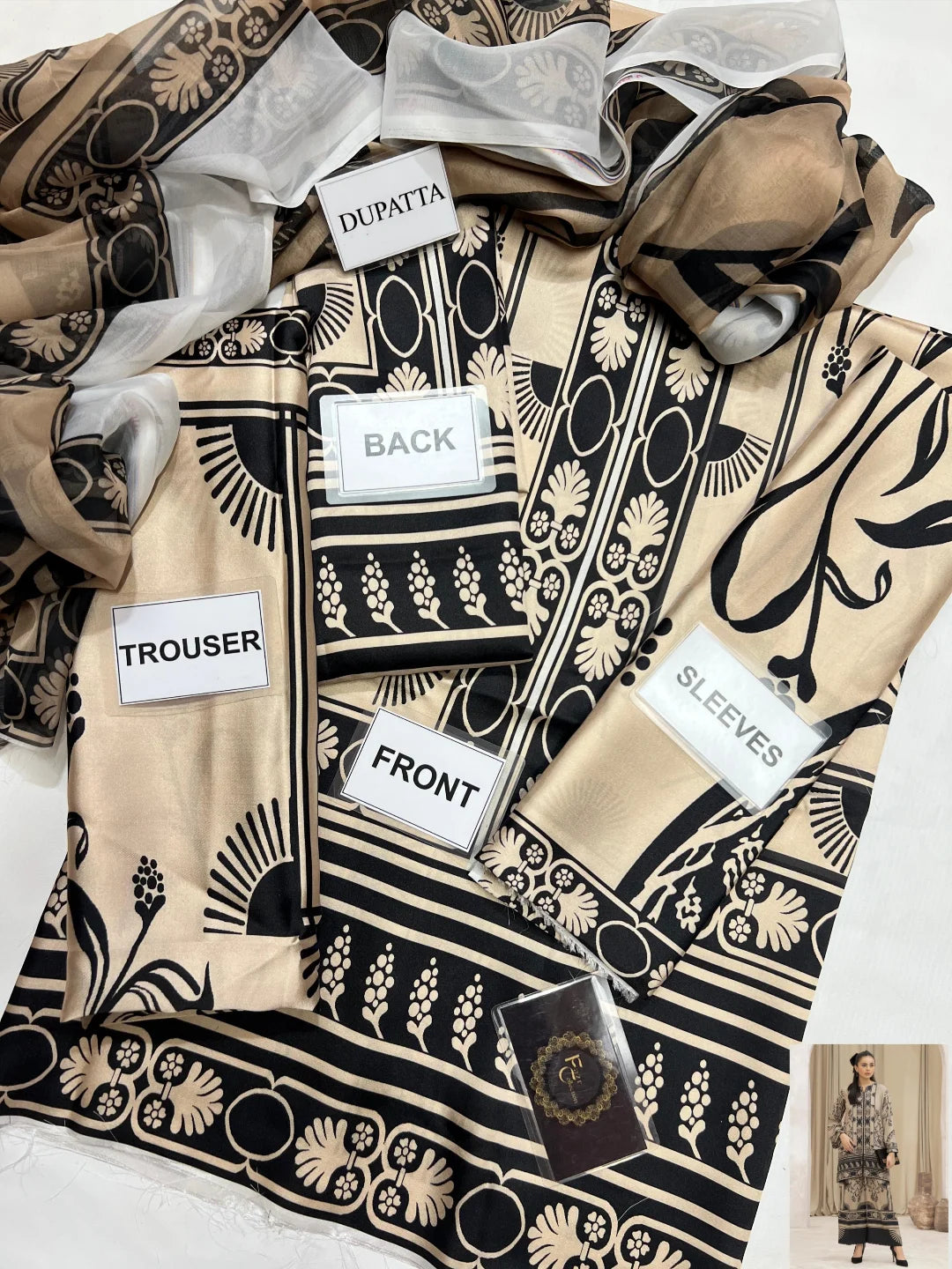 3-PC Digital Print Silk Suit With Silk Digital Print Dupatta FC-43