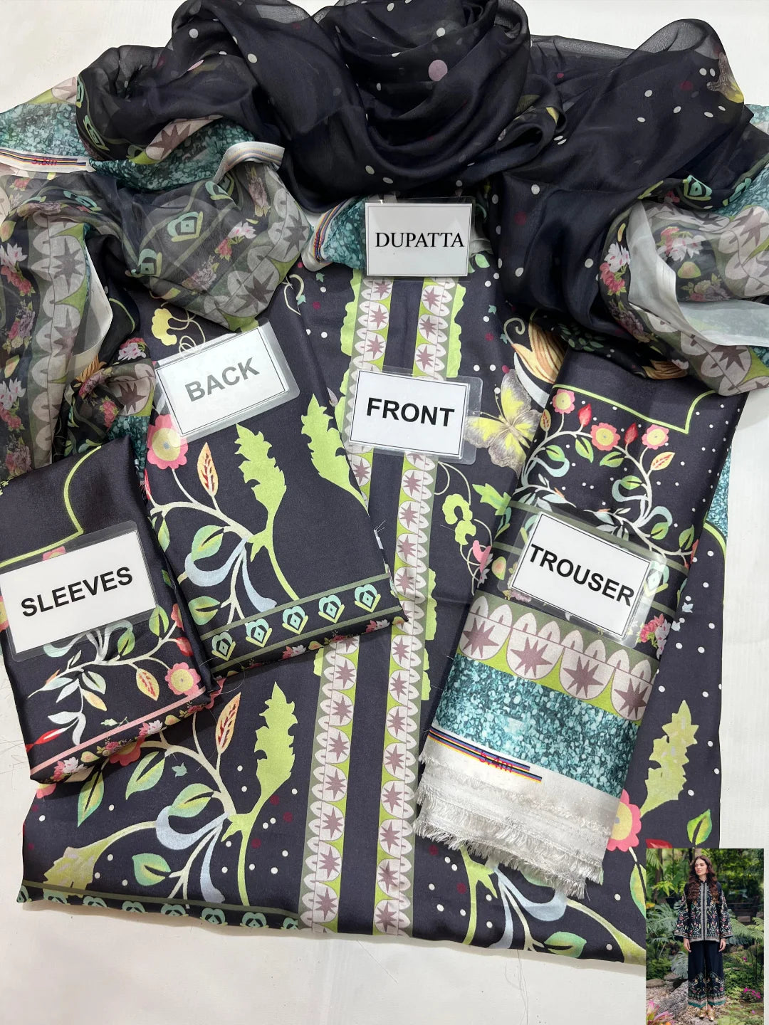 3-PC Digital Print Silk Suit With Silk Digital Print Dupatta FC-44