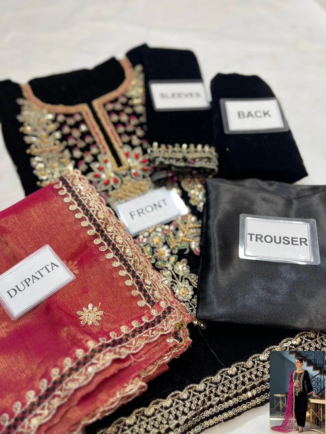 3-PC Suit On Velvet With Maysoori Dupatta FC-48