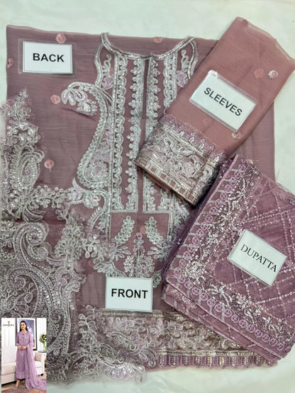 3-PC Chiffon Suit With Malai Trouser FC-53