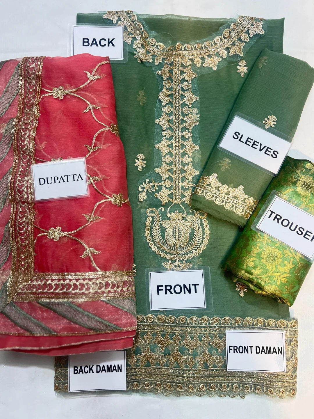 3-PC Chiffon Suit With Jamawar Trouser FC-60