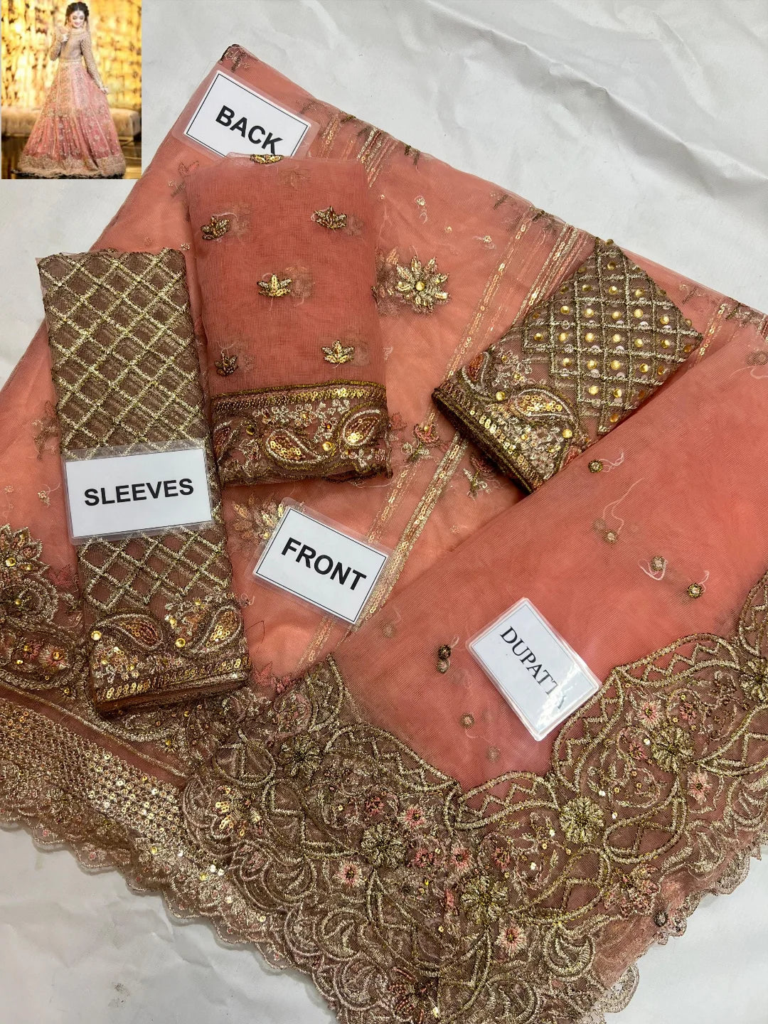 3-PC Net Maxi With Malai Trouser  FC-52