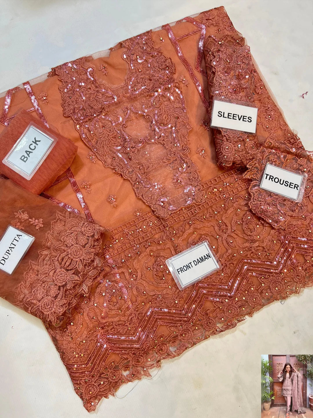 3-PC Net suit with Net embroidered Dupatta FC-55