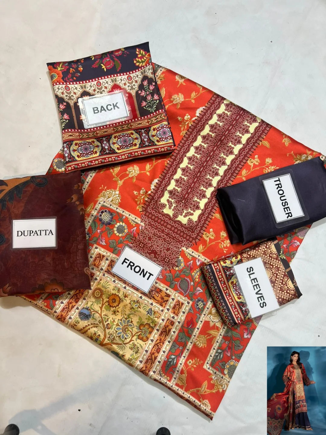 3-PC Silk suit with silk digital print dupatta FC-62