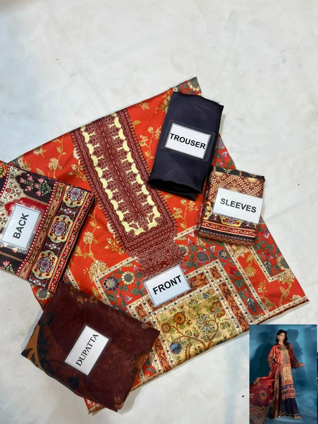 3-PC Silk suit with silk digital print dupatta FC-62