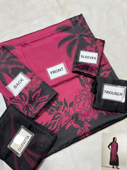 3-PC Digital Print Silk Suit With Silk Digital Print Dupatta FC-29