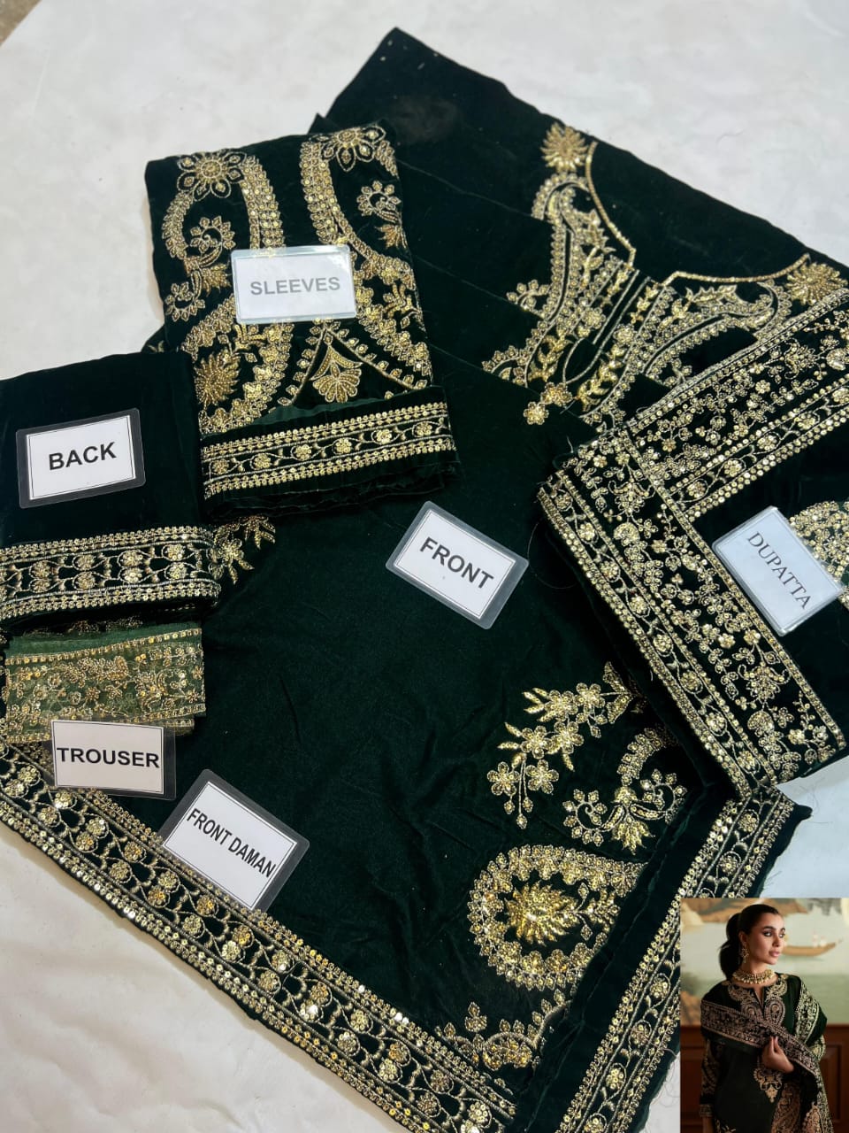 3-PC Suit Velvet with velvet dupatta FC-64